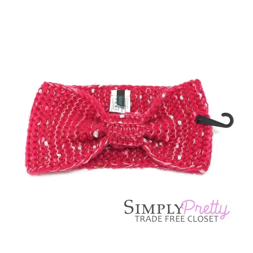 Natasha Accessories Pink Knit Knotted Headband